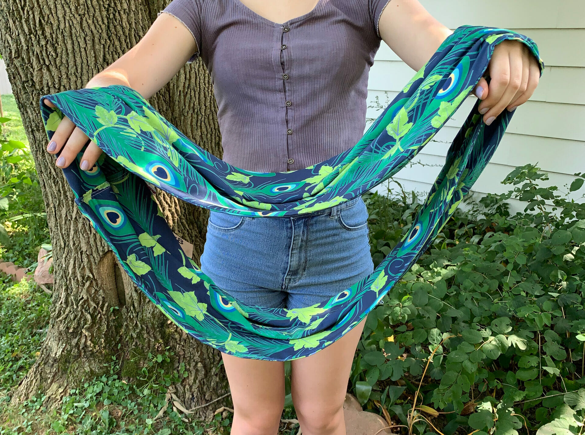 Peacock Feather Jersey Infinity Scarf