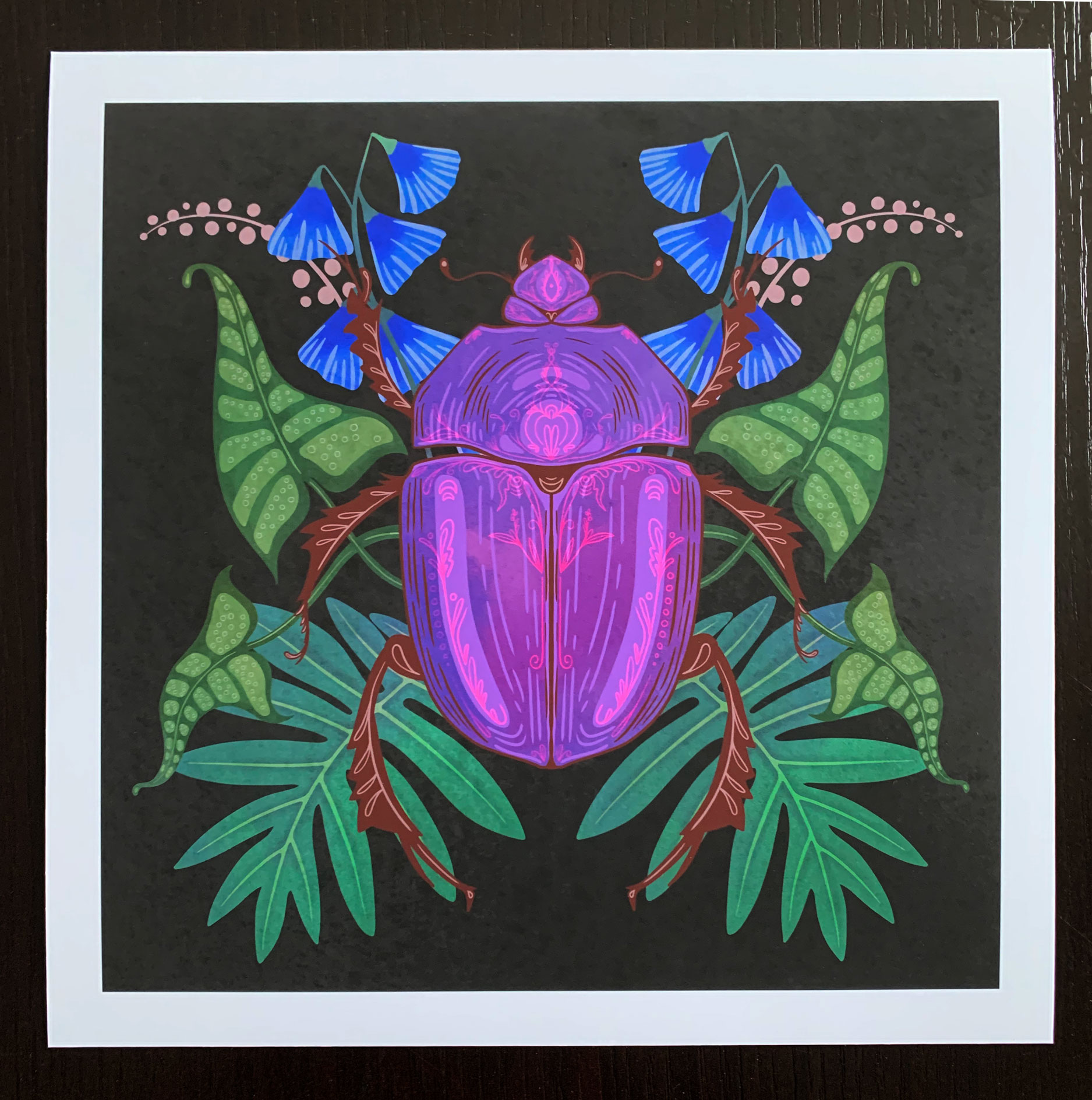 Purple Scarab Beetle Art Print - Melissa Washburn - Illustration + Design